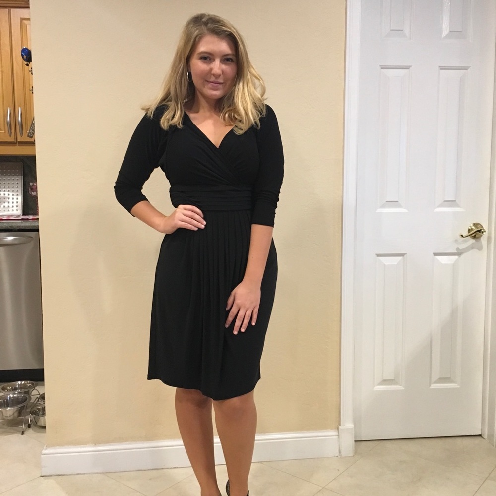 Black 3/4 length sleeved dress
